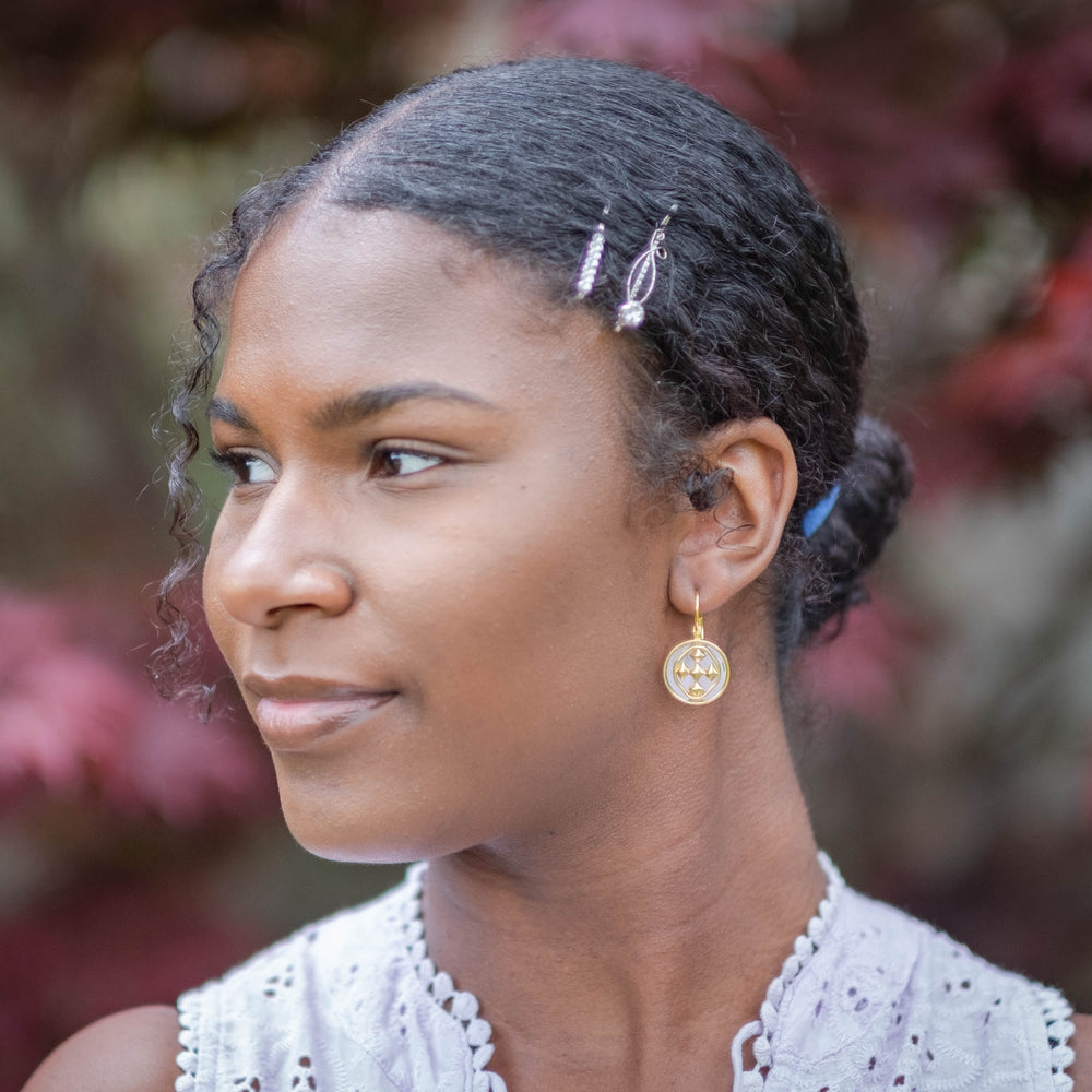 lever medallion earrings