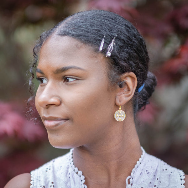 lever medallion earrings