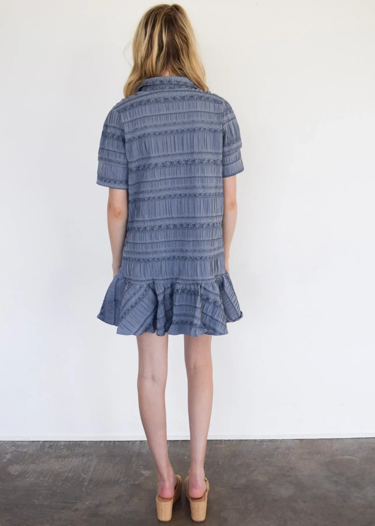 Everything Short Sleeve Dress with Ruffle