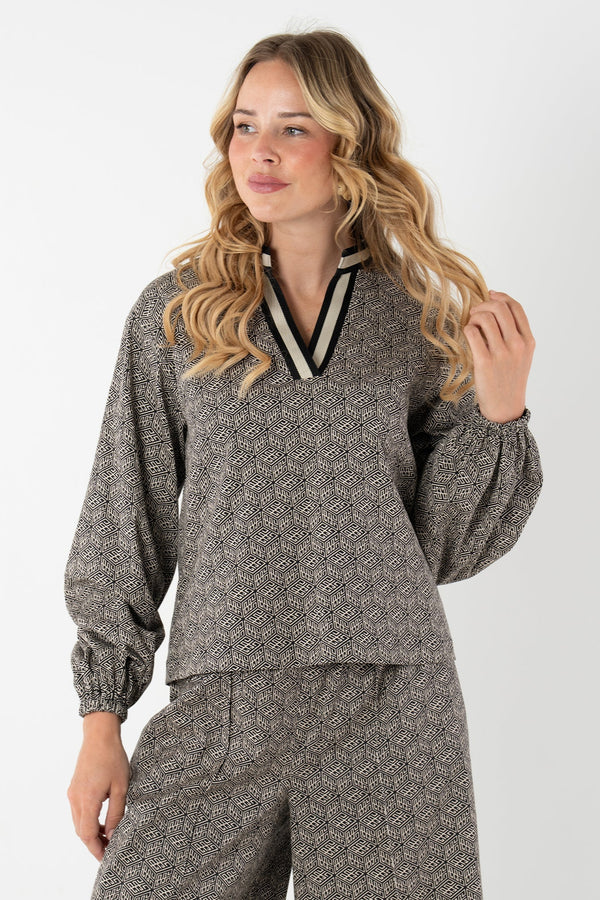 Lolli Top - Black Tonal Monogram