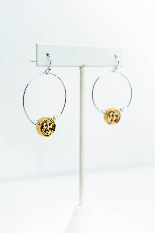 small wire medallion earrings