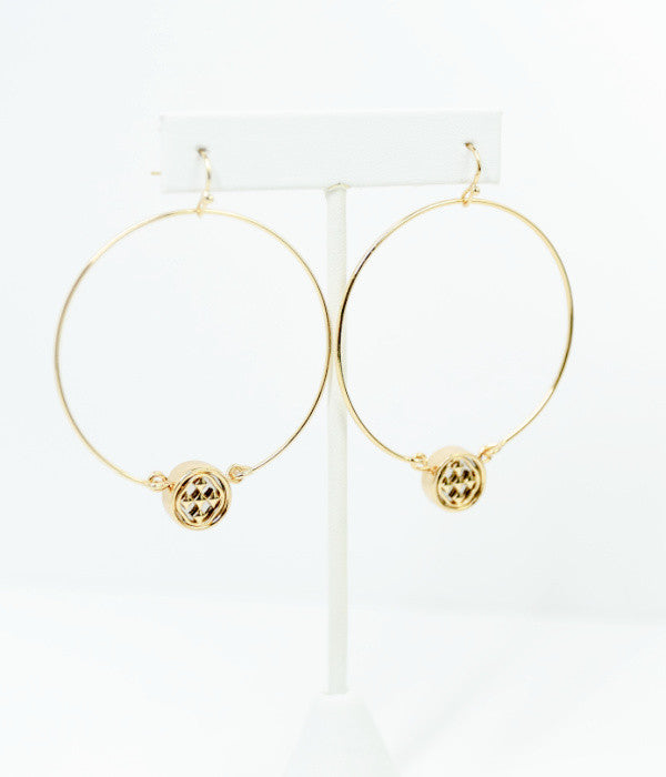large wire medallion earrings