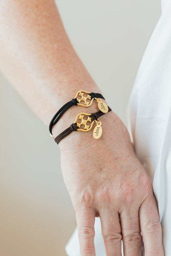 adjustable suede hope bracelet