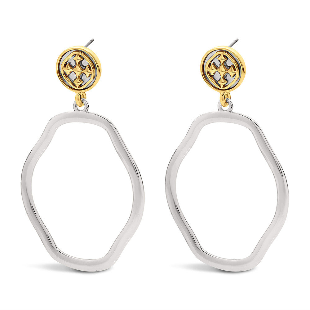 large dangle medallion earrings