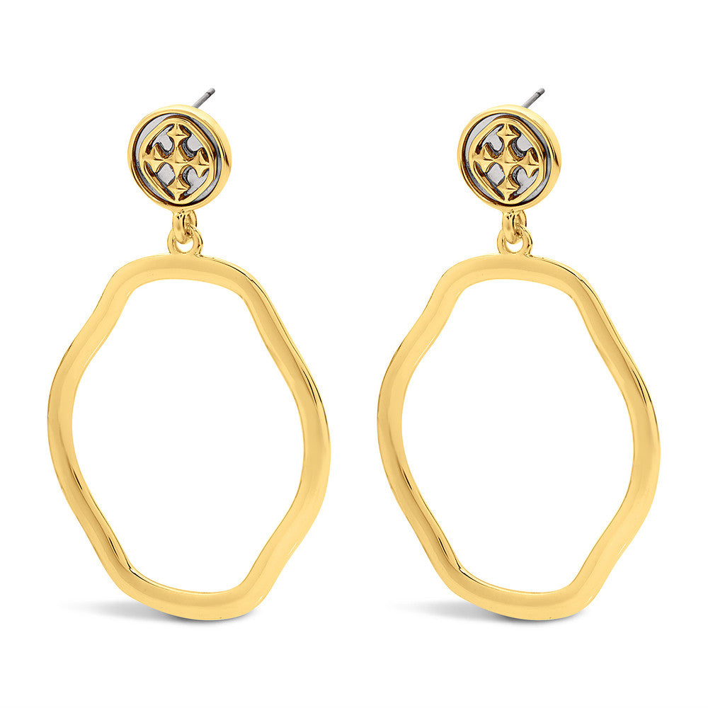 large dangle medallion earrings