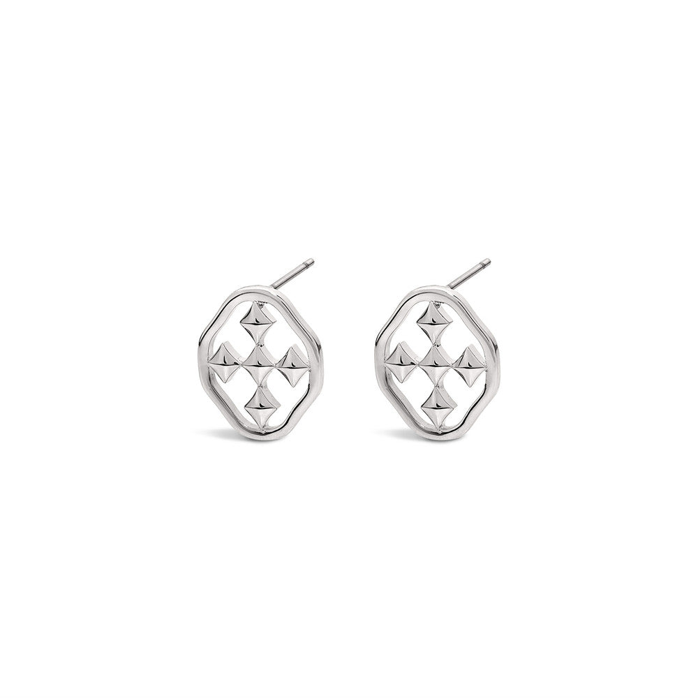 post shield earrings