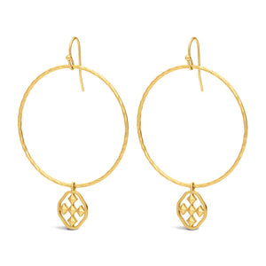 hammered hoop shield earring