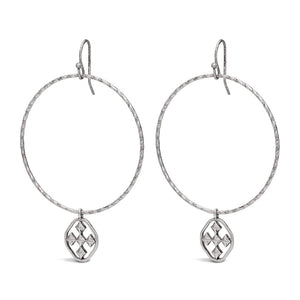 hammered hoop shield earring