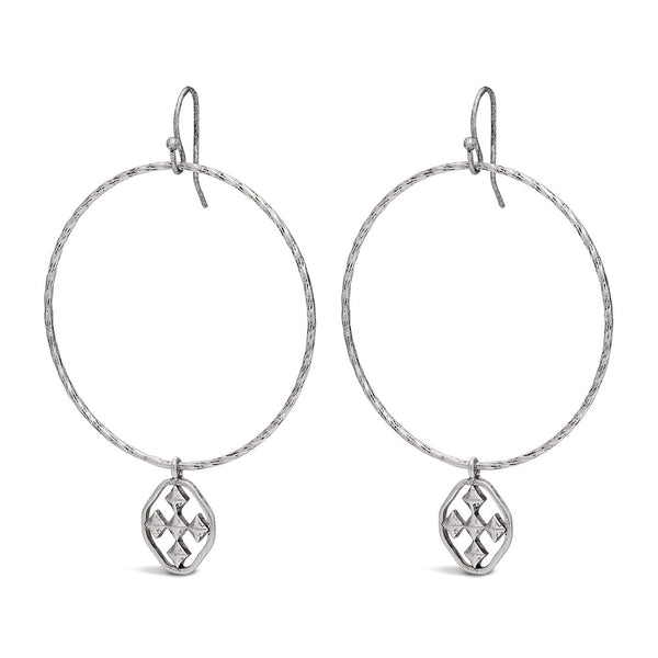 hammered hoop shield earring