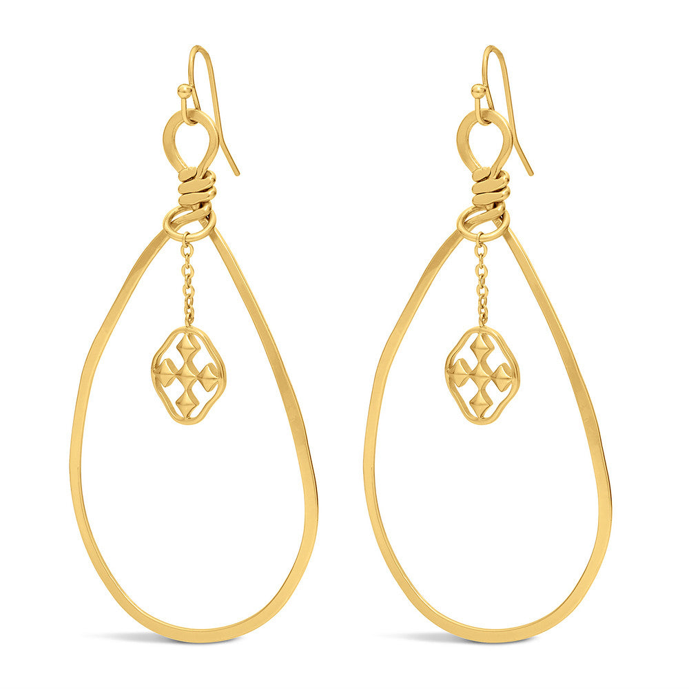 oval dangle shield earring