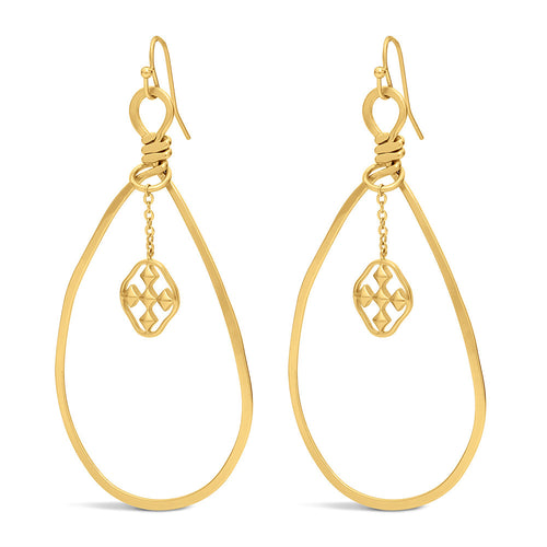 oval dangle shield earring