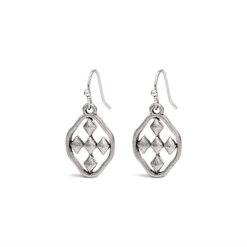 small dangle matte shield earring
