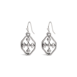 small dangle matte shield earring