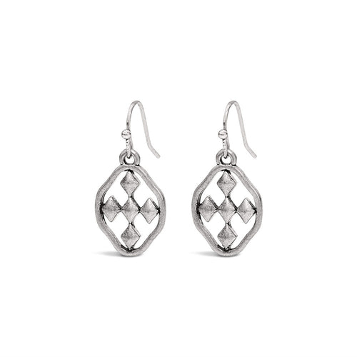 small dangle matte shield earring