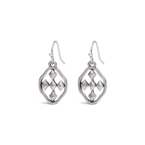small dangle matte shield earring