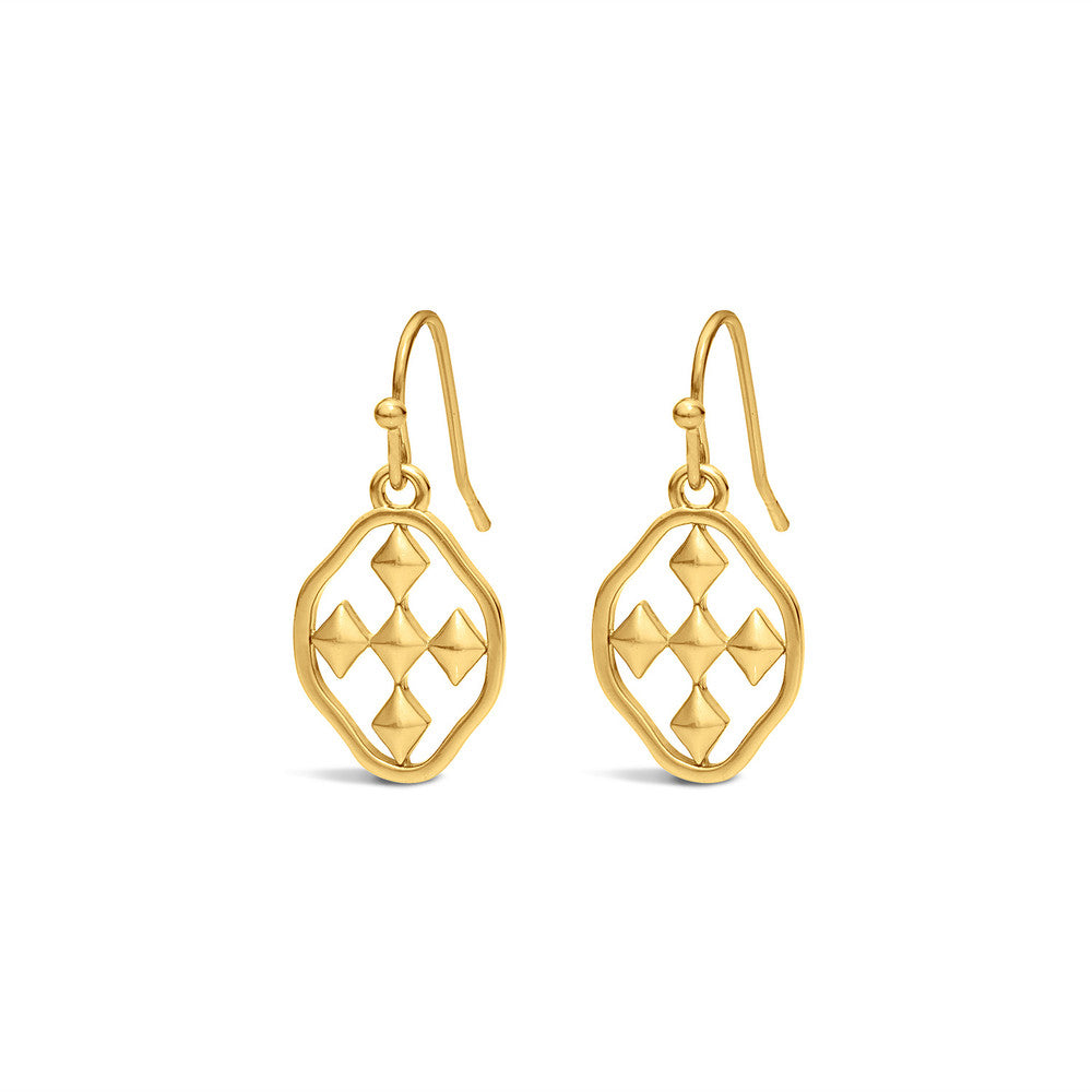 small dangle matte shield earring