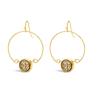 small wire medallion earrings