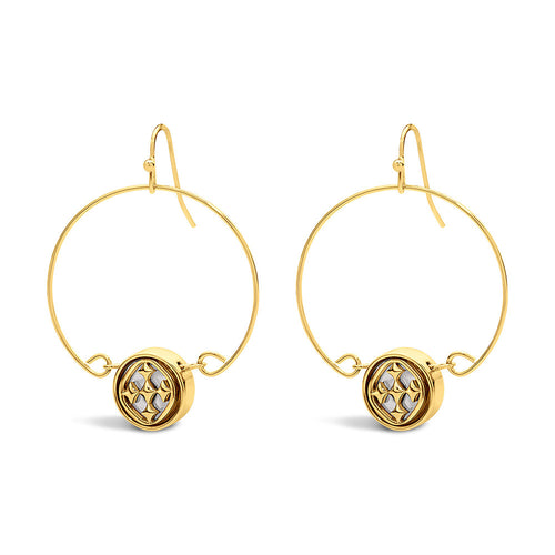 small wire medallion earrings