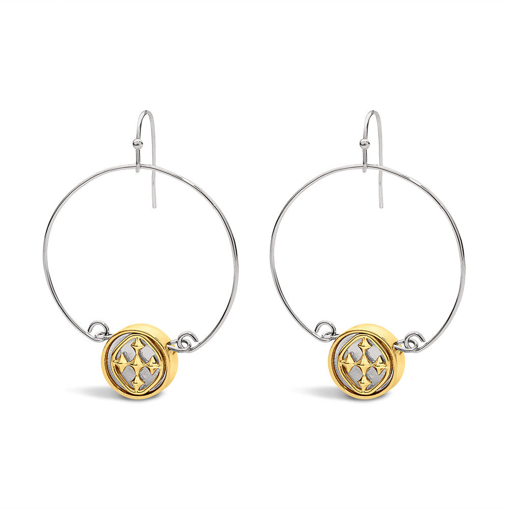 small wire medallion earrings