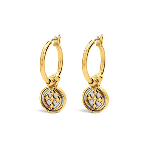 small hoop medallion earrings