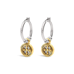 small hoop medallion earrings