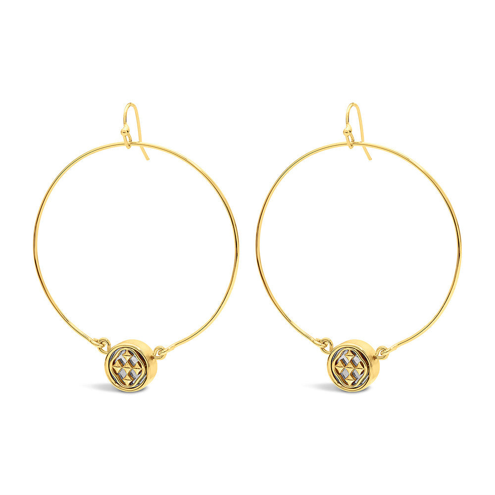 large wire medallion earrings
