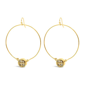large wire medallion earrings