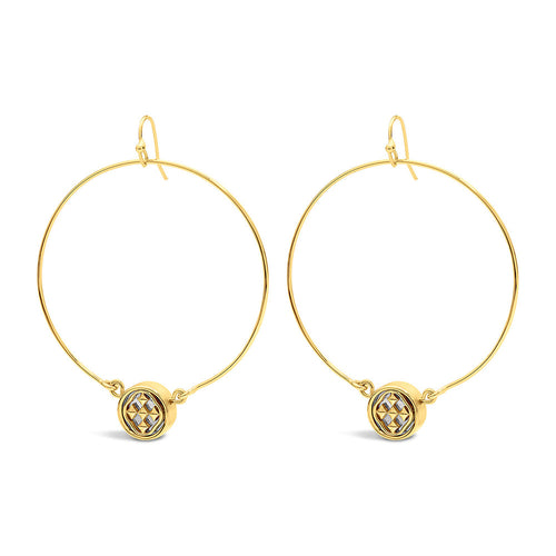 large wire medallion earrings