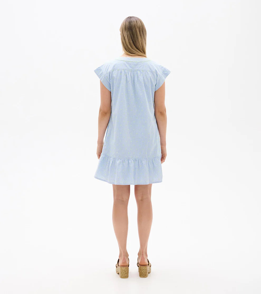 Emerson Dress - Neon Dots on Stripes