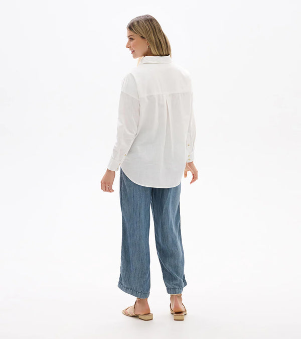 Relaxed Button Down - White