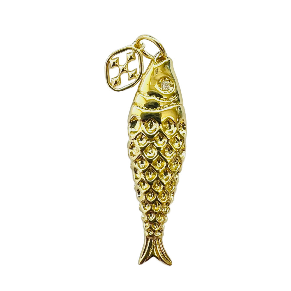 koi fish- gold filled with shield charm