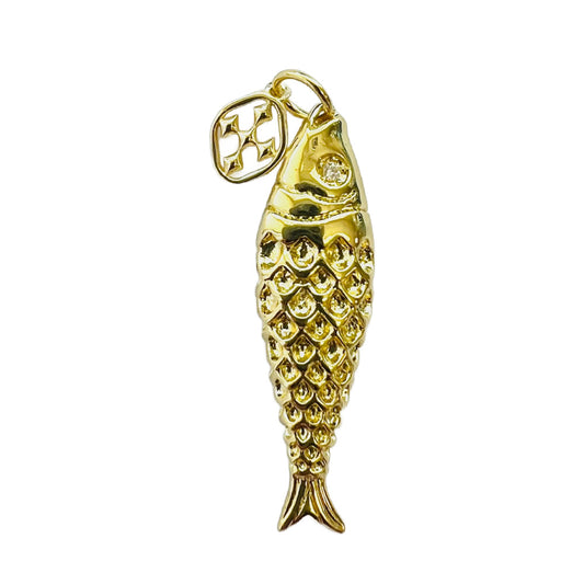 koi fish- gold filled with shield charm