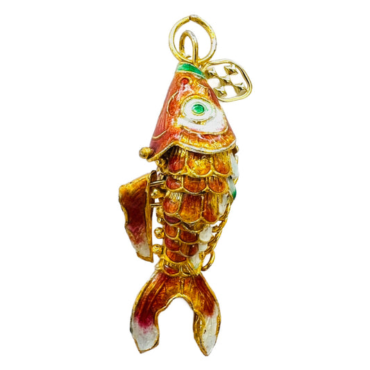 koi fish charm- large gold