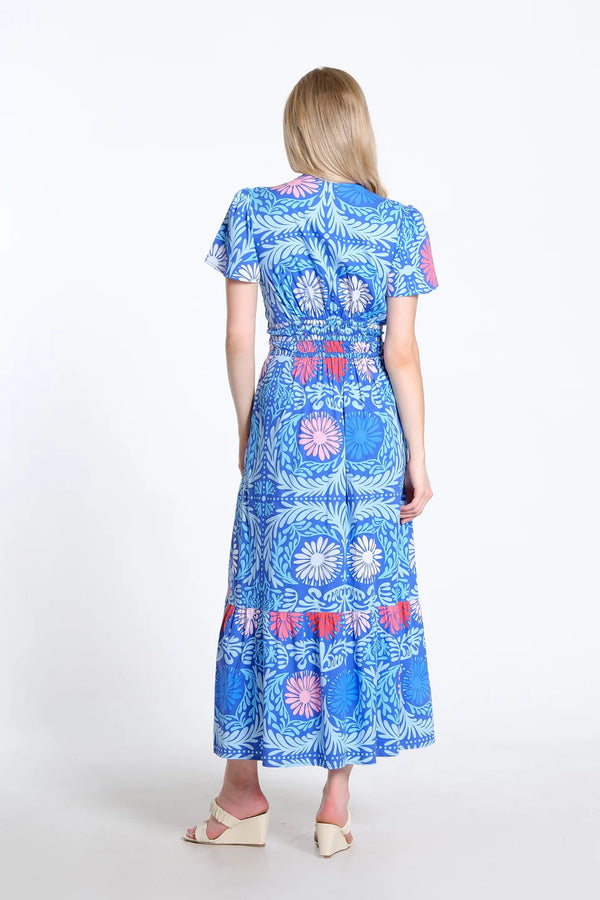 Eloise Dress- Cobalt Jardin