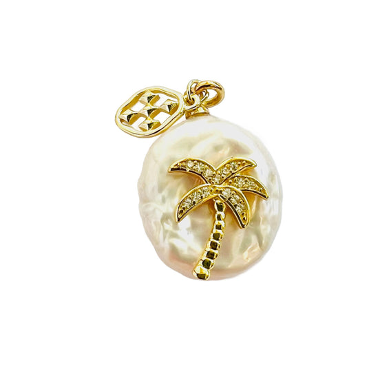 pearl palm tree charm