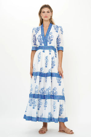Cuffed V neck maxi