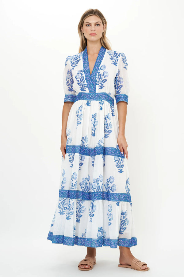 Cuffed V neck maxi