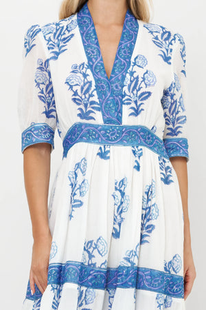 Cuffed V neck maxi