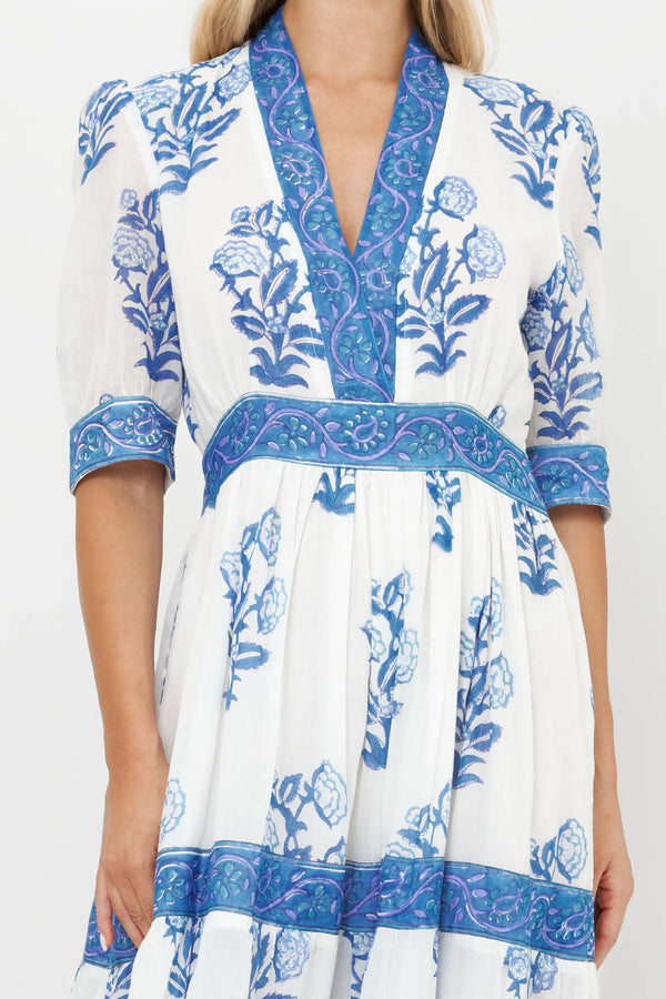 Cuffed V neck maxi