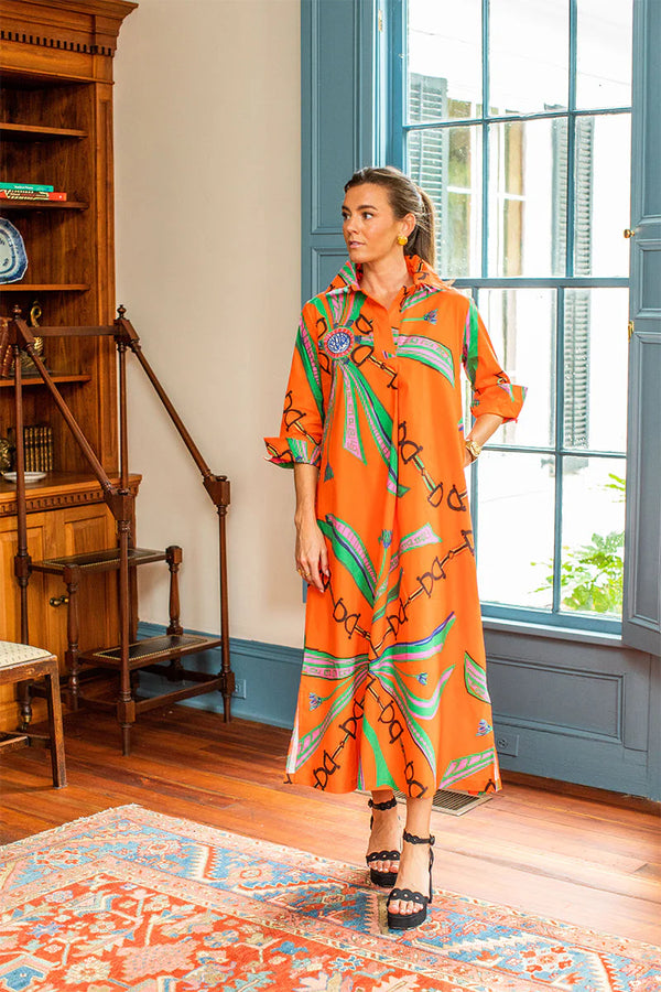 Estate Orange Shirt Dress- Long
