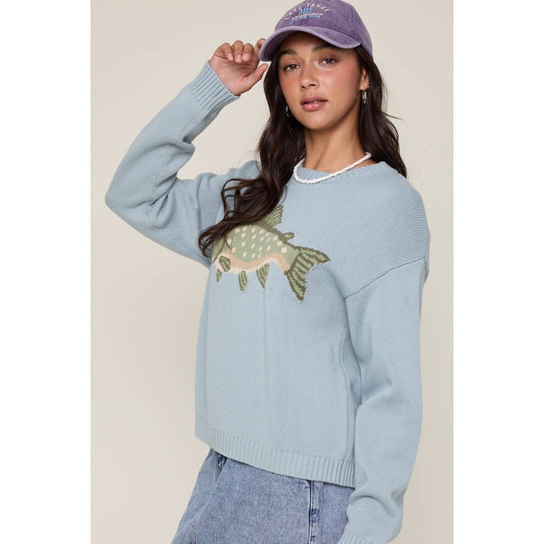 Crewneck Fish Sweater