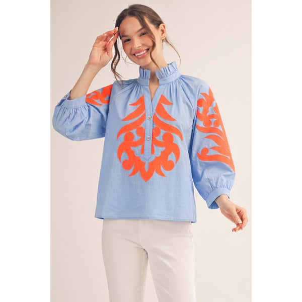 Baroque applique detail top