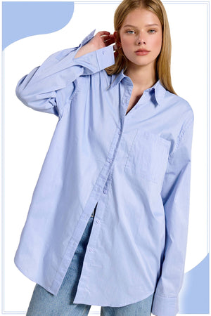 Classic Collared Button Down Poplin Shirts