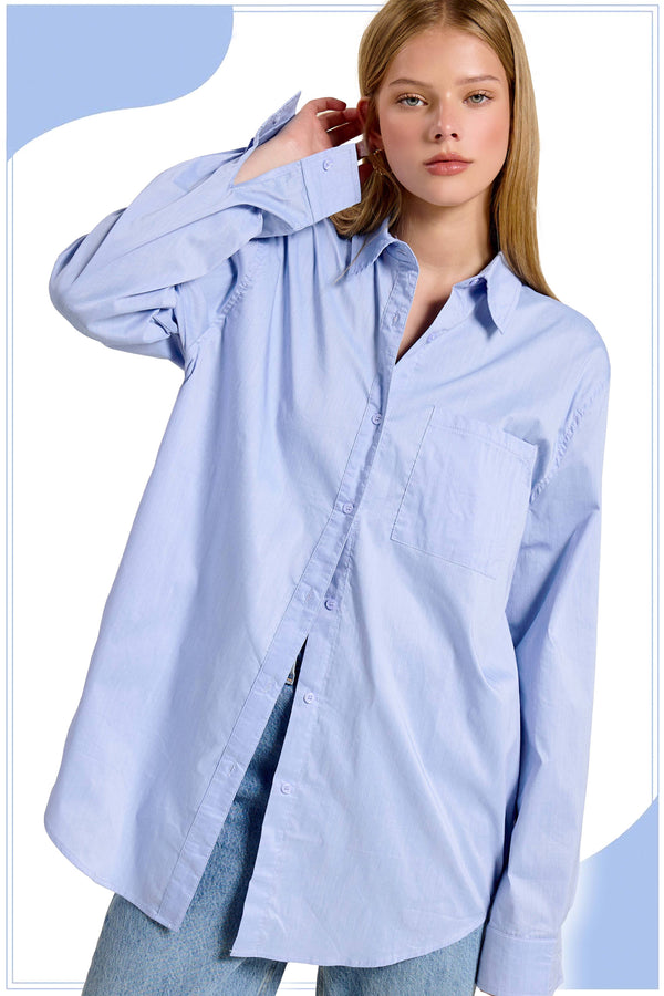 Classic Collared Button Down Poplin Shirts