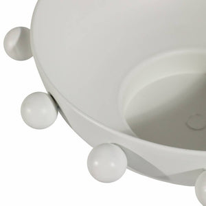 Decorative Bowl - White Iron/Fir Wood Hobnail, 11 in.