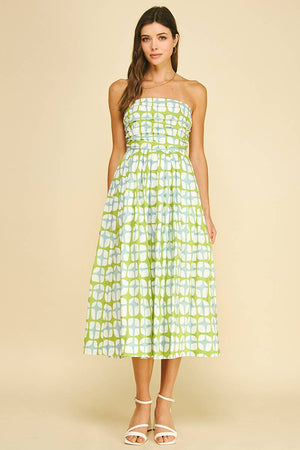 Geometric Print Midi Dress