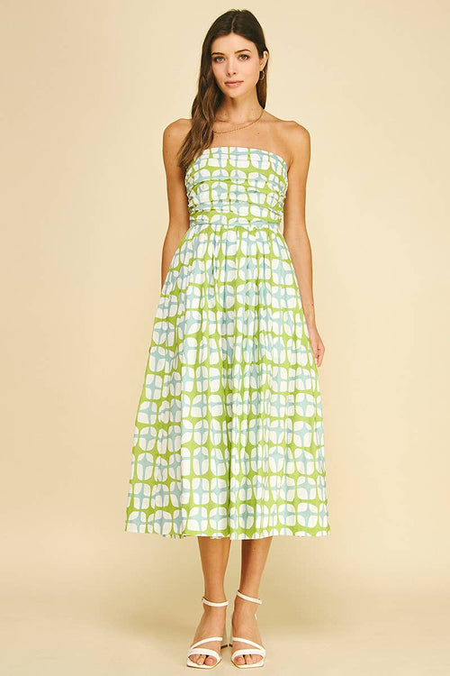 Geometric Print Midi Dress