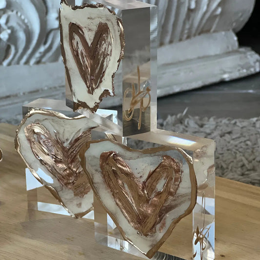 Guilded Heart Lucite Box