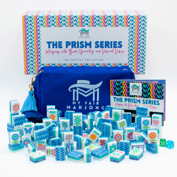 Crystal Prism Blue Mahjong Set