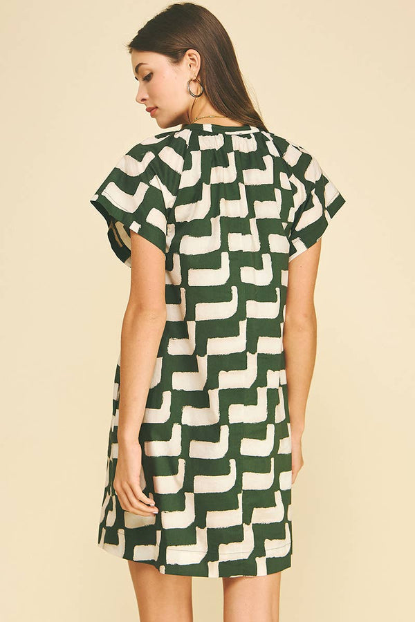 Geometric Print Tunic Dress